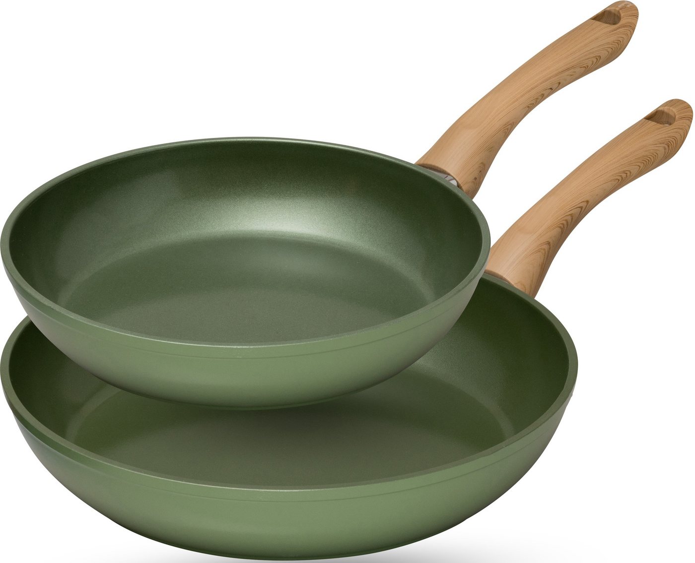 JUST VEGAN Pfannen-Set CeraVegan, Aluminium (Set, 2-tlg), Pflanzliche Keramikbeschichtung, Induktion von JUST VEGAN