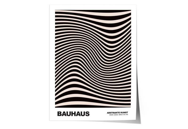 JUSTGOODMOOD Poster Bauhaus Abstrakte Kunst · Organisches Linienmuster in Schwarz Beige, (1 St), verschiedene Größen wählbar von JUSTGOODMOOD