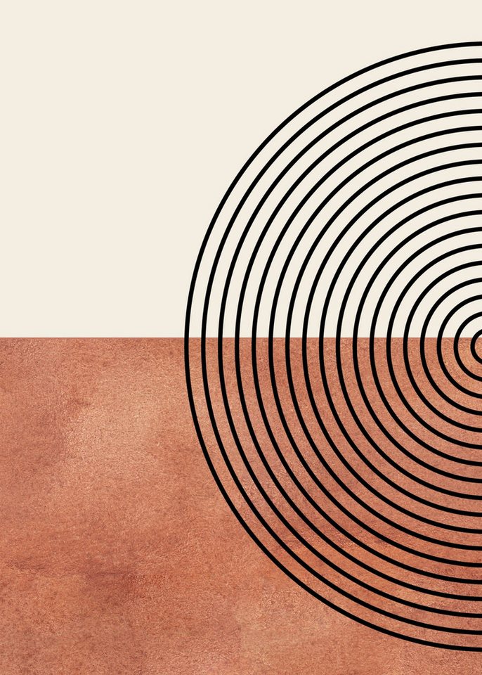 JUSTGOODMOOD Poster Mid Century Boho Stil Orange, C (1 St), verschiedene Größen wählbar von JUSTGOODMOOD