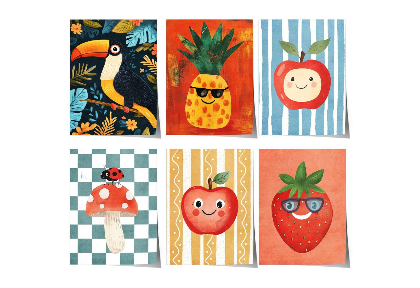 JUSTGOODMOOD Poster Obst & Tiere, D (1 St), verschiedene Größen wählbar von JUSTGOODMOOD
