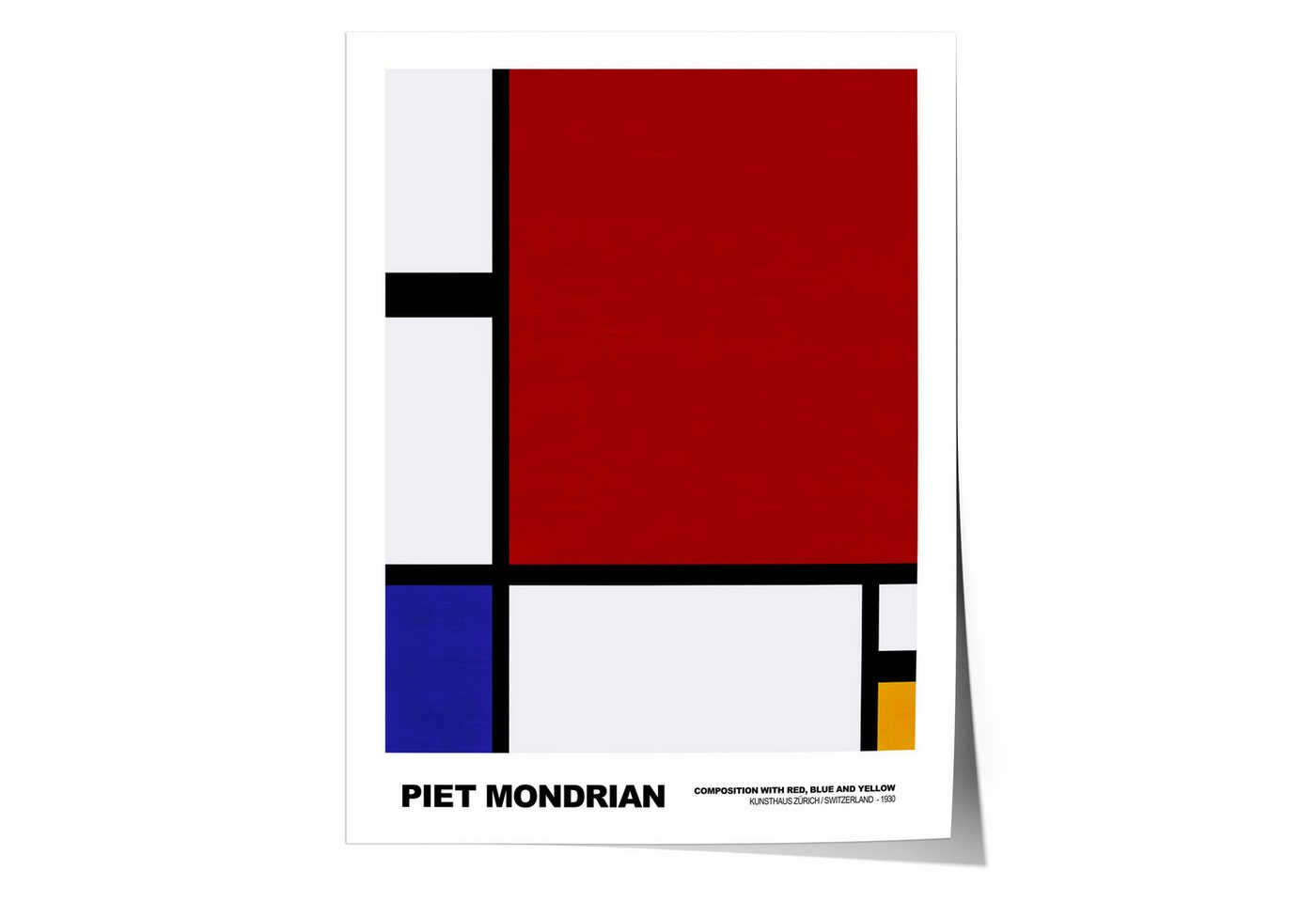 JUSTGOODMOOD Poster Piet Mondrian · Tableau I · De Stijl, Neoplastizismus, (1 St), verschiedene Größen wählbar von JUSTGOODMOOD