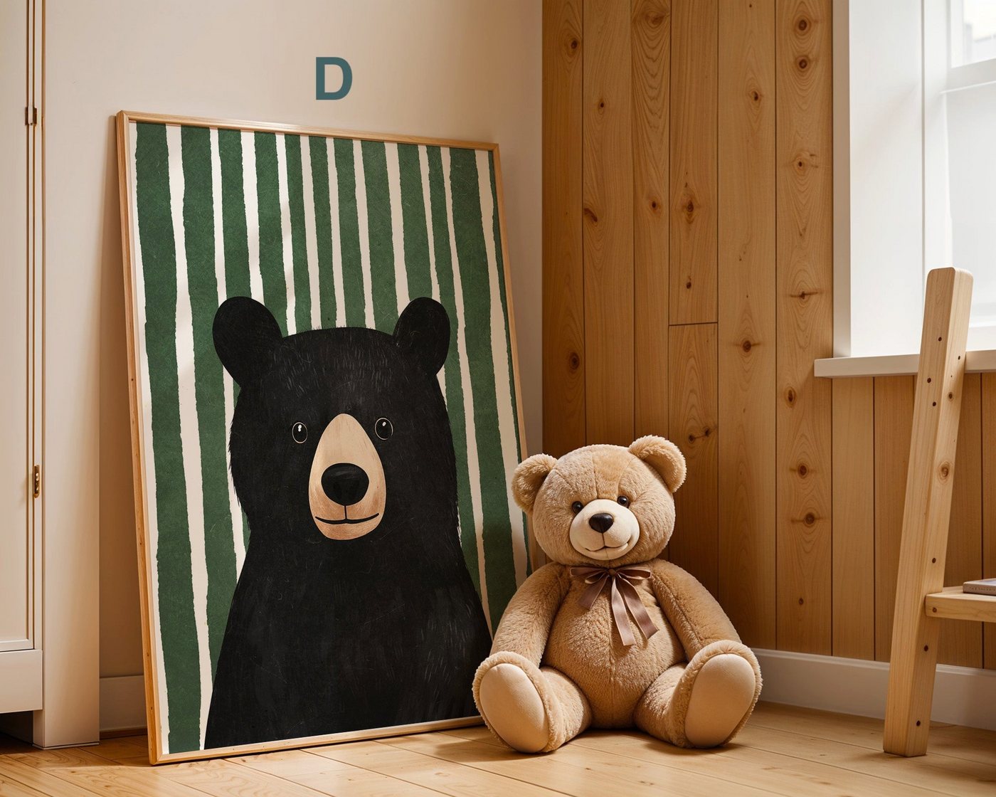 JUSTGOODMOOD Poster Poster Kinderzimmer Bär · Elefant · Fuchs · Katze · Geschenkidee für K, D (1 St), verschiedene Größen wählbar von JUSTGOODMOOD