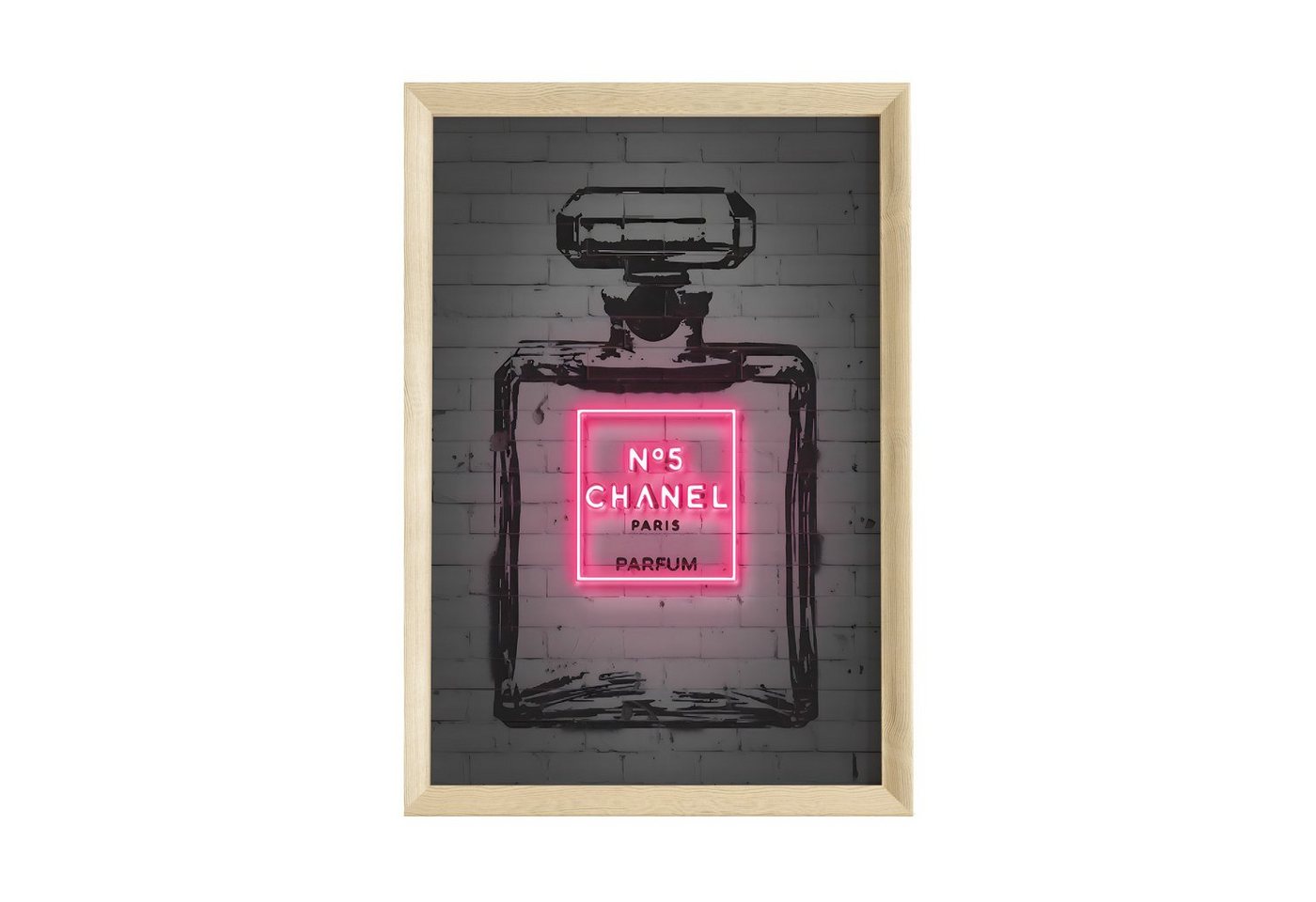 JUSTGOODMOOD Poster Premium ® Chanel No.5 Poster · Neon Effekt · ohne Rahmen von JUSTGOODMOOD