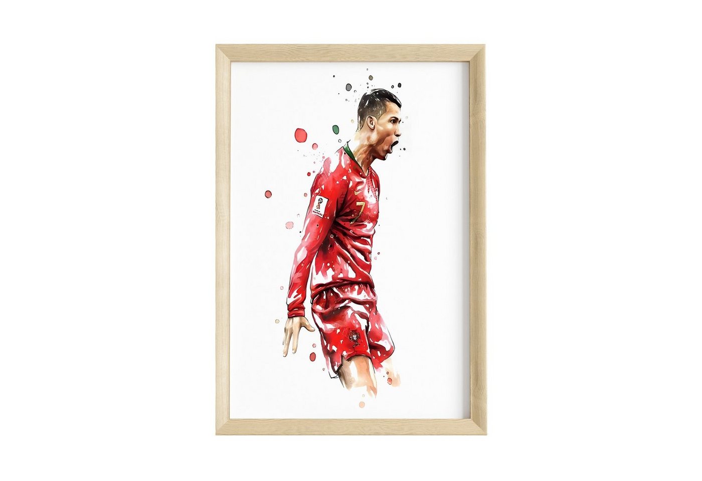 JUSTGOODMOOD Poster Premium ® Christiano Ronaldo Poster · Wasserfarben · ohne Rahmen von JUSTGOODMOOD