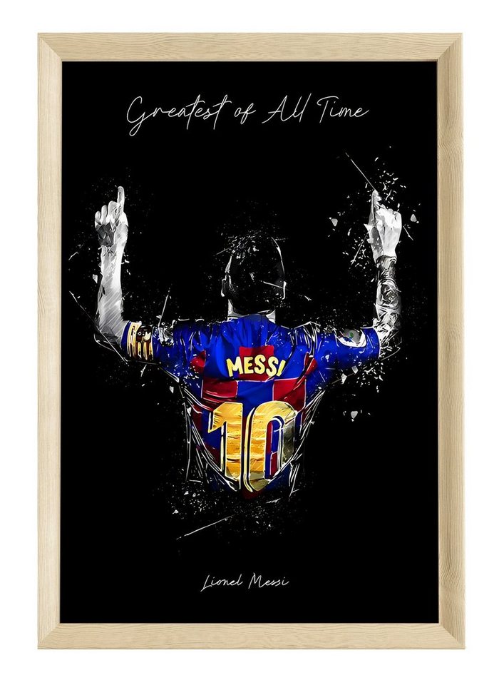 JUSTGOODMOOD Poster Premium ® Lionel Messi Poster · The Greatest of all time · ohne Rahmen von JUSTGOODMOOD