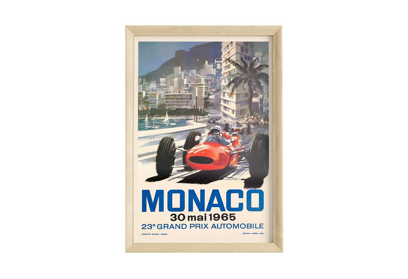 JUSTGOODMOOD Poster Premium ® Monaco Retro Rennwagen Poster · ohne Rahmen von JUSTGOODMOOD
