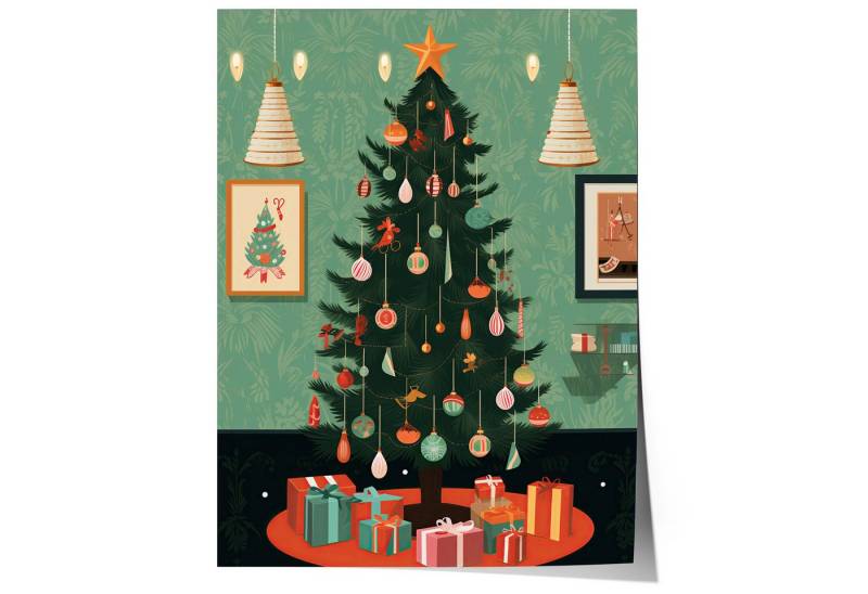 JUSTGOODMOOD Poster Weihnachtsbaum · Festliche Weihnachtsdeko, (1 St), verschiedene Größen wählbar von JUSTGOODMOOD