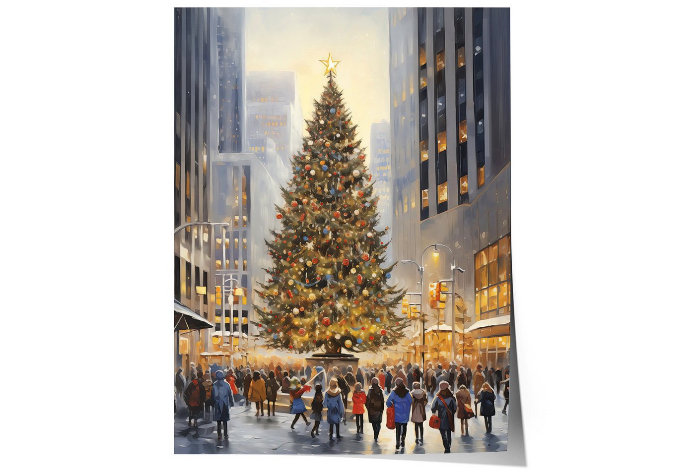 JUSTGOODMOOD Poster Weihnachtsbaum New York · Rockefeller Center, (1 St), verschiedene Größen wählbar von JUSTGOODMOOD