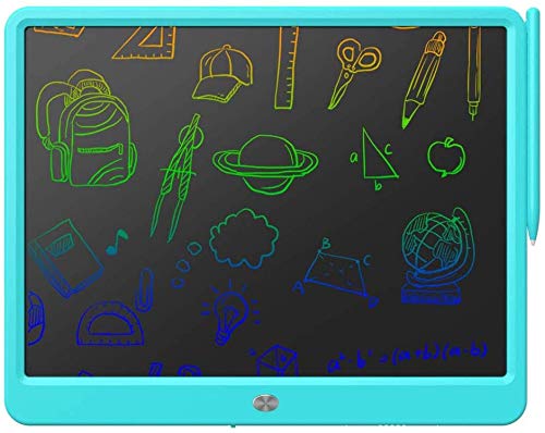LCD-Schreibtafel, extra groß, 38,1 cm, bunt, löschbar, elektronisch, digital, Zeichenblock, Kritzelbrett, Geschenk für Kinder, Erwachsene, Zuhause, Schule, Büro (blau) von JUSTOP