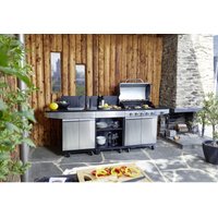 Bbq Gasgrill Outdoorküche Juno inkl. Anschlussarmatur silber / schwarz 5 +1 Brenner - Justus von JUSTUS