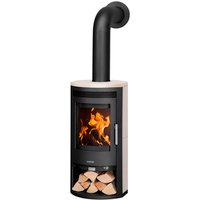 JUSTUS Kaminofen »Baltrum D 2.0«, schwarz/beige, Kalkstein, 5,5 kW, Dauerbrand geeignet von JUSTUS