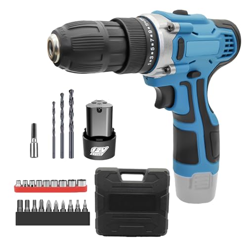 12V Akku-Bohrschrauber-Set mit 3000MAh Akku, 23-teiliges Zubehör und Tragetasche, Akku-Bohrschrauber 35 Nm Drehmoment, 10-mm-Bohrfutter, LED-Licht, erledigen Sie Heimwerkerprojekte einfach und bequem von JUTOSGSKW
