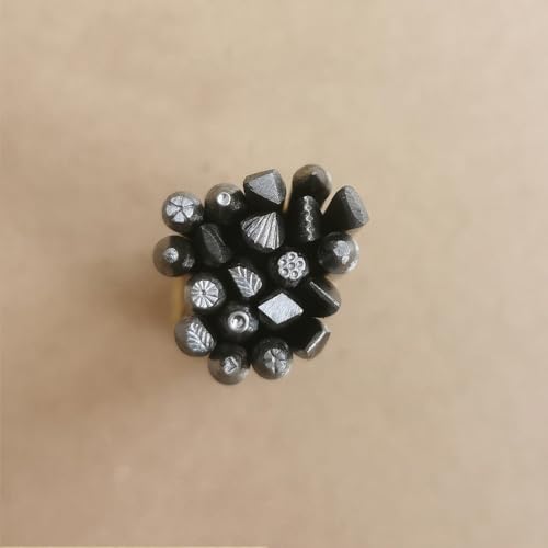 20 Packungen Stahlstanzer, 4 mm, Blumenstempel-Set, praktisches Metall-Stempel-Set, Schmuck-Werkzeuge für Ring, Schmuck, DIY Handwerk (A-20 Stück) von JUTSTJUKO