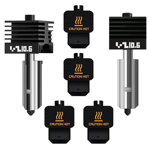 2 Pack for Bambu Hotend - H2D 3D Printer 0.6mm Hardened Steel Hot End Regular Extruder Kit (with 2 Silicone Socks), Optimal Print Fineness, for Bambu Lab H2D ACE Pro von JUUPINE