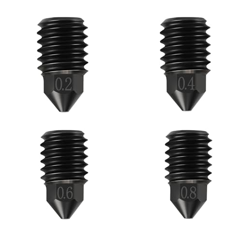 JUUPINE 4 Hardened Steel Nozzles for Bambu Lab A1/A1 Mini Hotend, Quick Change Removable Nozzles 0.2mm/0.4mm/0.6mm/0.8mm, Suitable for A1/A1 Mini 3D Printer Extruder Hot End JUUPINE 4 Hardened Steel Nozzles for Bambu Lab A1/A1 Mini Hotend, Quick Change Removable Nozzles 0.2mm/0.4mm/0.6mm/0.8mm, Suitable for A1/A1 Mini 3D Printer Extruder Hot End von JUUPINE