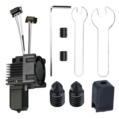 JUUPINE new all-in-one P1P/P1S dedicated hot end kit (with fan) for Bambu lab P1S/P1P 3D printer print head with cooling fan kit (including silicone socks & 2 pieces of 0.4mm hardened steel nozzles) von JUUPINE