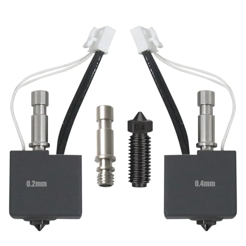 JUUPINE original 3D Printer Kobra S1 Extruder Hot End Kit (2 Print Heads Pre-installed) Cobra S1 Combo Print Head Kit includes 1 Hardened Steel 0.4mm Nozzle and a Replaceable Titanium Throat von JUUPINE