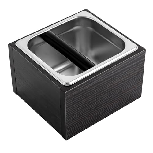 JUUTALK Abklopfbehälter Abschlagbehälter Kaffeesatz Klopfbox Knock Box Kaffeemaschine Abschlagbox für Milchteegeschäften, Snackbars, Cafés, Kühlgetränkeladen 18.5 x 17.5 x 12.5 cm Schwarz JUUTALK Abklopfbehälter Abschlagbehälter Kaffeesatz Klopfbox Knock Box Kaffeemaschine Abschlagbox für Milchteegeschäften, Snackbars, Cafés, Kühlgetränkeladen 18.5 x 17.5 x 12.5 cm Schwarz von JUUTALK