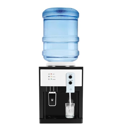 Wasserspender, Büro Wasserkühler Trinkwasser Desktop Water Dispenser 575W Elektrische Heiße und Kalte Trinkmaschine für 4,5-18,9L Wasser in Eimer von JUUTALK