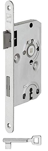 JUVA Einstemmschloss Zimmertür Einsteckschloss 72 mm mit Flüster-Falle - H10402 | BB - Buntbart | Zimmertür-Schloss für DIN-Rechts Türen | MADE IN GERMANY | 1 Stück - Türschloss silber mit Schlüssel von JUVA