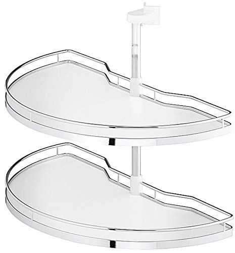 JUVA Halbkreis-Schwenkbeschlag ARENA STYLE Drehbeschlag mit Tablarboden für Eckschrank | Drehteller für Unterschrank | Türbreite: 440 mm | MADE IN GERMANY | 1 Komplett-Set mit Schwenk-Böden von JUVA