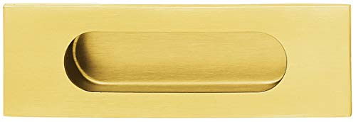 JUVA Muschelgriff Schiebetür eckig Einlassgriff oval Schiebetürgriff Edelstahl Messing poliert - H10322 | Möbelgriff Gold PVD-beschichtet | 140 x 45 mm | 1 Stück - Griff-Muschel zum Einlassen im Holz von JUVA