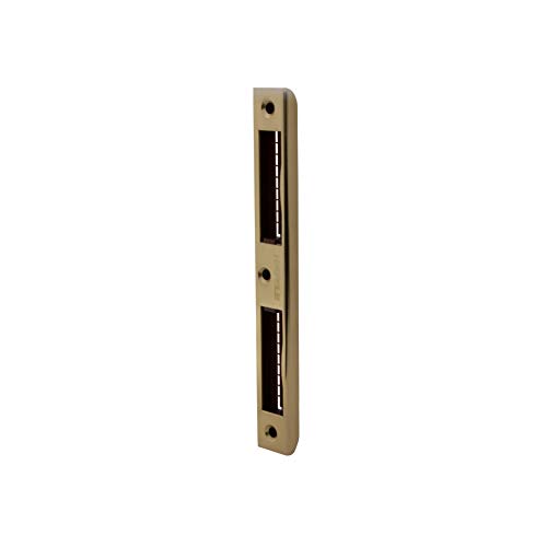 JUVA Winkel-Schließblech Messing poliert Einlass-Schließblech für gefälzte Zimmertüren | Renovierung für Zargen aus Holz & für gefälzte Türen | 1 Stück - Metall Tür-Anschlag für Innentüren von JUVA