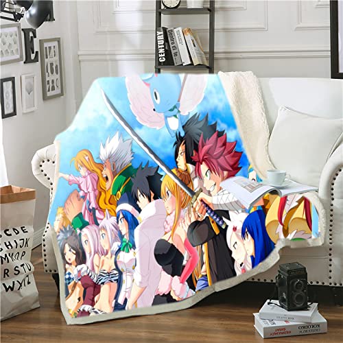 JUVENIL FAI-ry TA-il Warme Decken für Den Winter,Anime Plüsch Decke Wohndecke Couchdecke,Blanket für Schlafzimmer, Büro, Sofa-Multicolor 3||150cm*200cm von JUVENIL