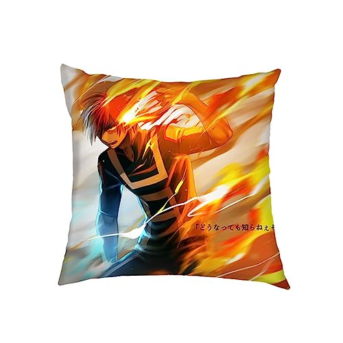 JUVENIL My He-ro Academ-ia Anime Kissenbezüge,Weiche Resistent Zierkissenbezüge mit Reißverschluss,Kissen Fall Deko für Bett/Sofa Wohnzimmer-Multicolor 18||45x45cm von JUVENIL