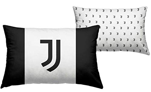 Juventus Kissenbezug, 40 x 60 cm, offizielles Juventus-Geschenk für Neugeborene, Originalprodukt für Kinderbett, Motiv Weiß/Schwarz, Logo von JUVENTUS
