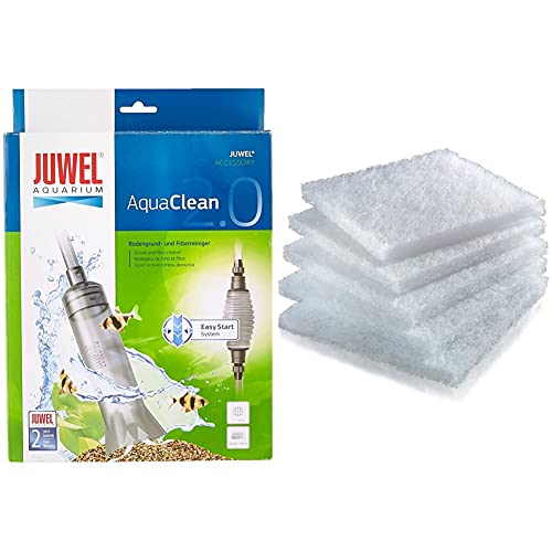 JUWEL Aquarium 87022 AquaClean 2.0 - Bodengrund- und Filterreiniger, Einheitsgröße, transparent & 88049 BioPad Filterwatte, M (Compact) von JUWEL