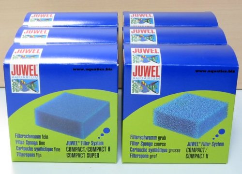 Juwel Filter Fine & Course Compact Schwamm, Großpackung (3 + 3) von JUWEL