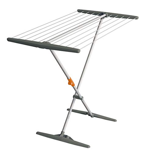 JUWEL Wäschetrockner Superdry Basic Obsidian Grey (Standtrockner klappbar, Trockner für Bad + Balkon, Trockenlänge 11 m, Wäscheständer mit Twaron-Wäscheleinen) 40805 von JUWEL