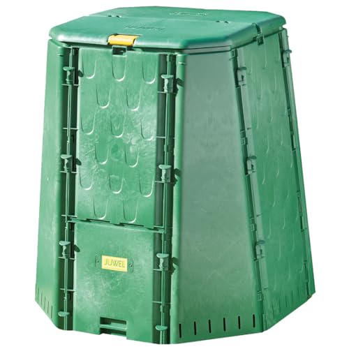Juwel Thermokomposter AEROQUICK 690 (Nutzinhalt 700 l, für Garten- / Küchenabfälle, Komposter aus UV-stabilen Recyclingkunststoff, konische Form, mit 2 Entnahmeklappen, Deckel mit Windsicherung) 20158 von JUWEL