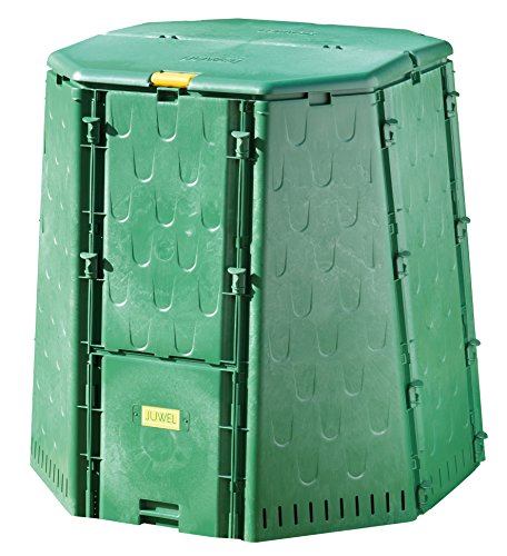 Juwel Thermokomposter AEROQUICK 890 XXL (Nutzinhalt 900 l, für Garten- und Küchenabfälle, Komposter aus UV-stabilen Recyclingkunststoff, mit 2 Entnahmeklappen, Deckel mit Windsicherung) 20157 von JUWEL