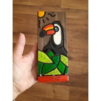 Wand Schlüsselhalter Aus Holz, Wohnzimmer Dekoration, Kolumbien Geschenk Mit Tukan, Handgemacht von JUWELUNDCHARME