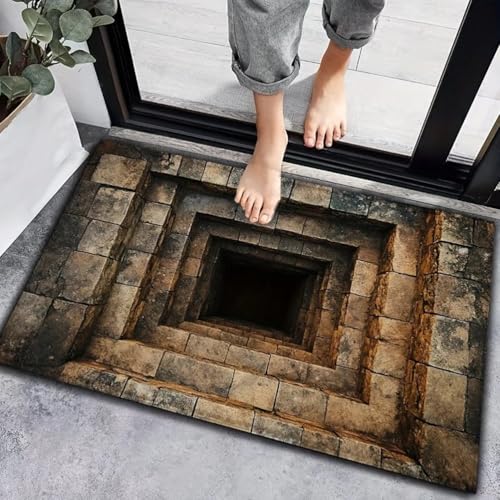 3D Optical Illusion Türmatte für den Eingangsbereich, rutschfest, für den Innen- und Außenbereich, dekorativer Teppich für den Eingang, B, 40 x 60 cm 3D Optical Illusion Türmatte für den Eingangsbereich, rutschfest, für den Innen- und Außenbereich, dekorativer Teppich für den Eingang, B, 40 x 60 cm von JUXDZISHW