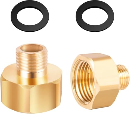 JUXINE 1/2" Flare auf 1/4" Linksgewinde, Gasschlauchverbinder aus Messing, 1/2" Rechts Innengewinde auf 1/4" Links Aussengewinde,Adapter Gasherd für Gasherd oder Kochfeld von JUXINE
