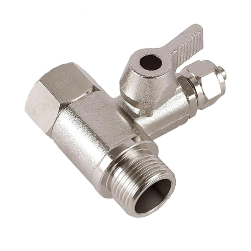 JUXINE Wasseranschluss Adapter T-Stück, Absperrhahn Absperrventil Adapter T-Stück 3/8x3/8x1/4" zum Anschluss von 2 Geräten Wasseranschluss von JUXINE