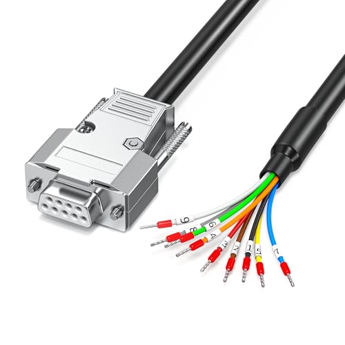 DB9-Buchse auf blankem Draht, serielles DB9-Kabel, 9-poliges serielles Verlängerungskabel, 24 AWG, 1 m, alle 9 Drähte mit Markerklemmenblöcken, akzeptiert Kommunikationsprotokolle wie RS232 und RS485 DB9-Buchse auf blankem Draht, serielles DB9-Kabel, 9-poliges serielles Verlängerungskabel, 24 AWG, 1 m, alle 9 Drähte mit Markerklemmenblöcken, akzeptiert Kommunikationsprotokolle wie RS232 und RS485 von JUXINICE