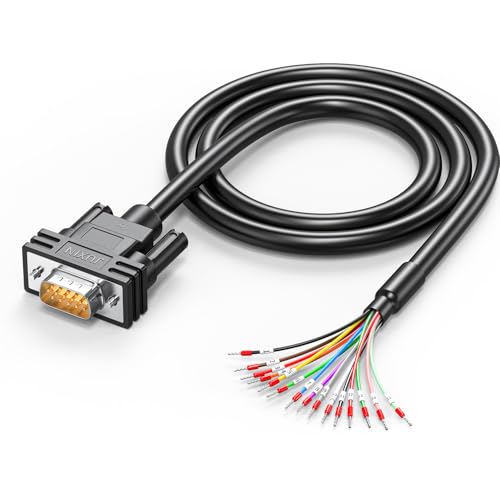 JUXINICE HDB15-Stecker auf blanker Draht mit Kabelmarkierung, 15-poliger D-SUB-Stecker, RS232 doppelt geschirmtes Verlängerungskabel, 3 Reihen, 15-poliges serielles Verlängerungskabel für Server, CNC JUXINICE HDB15-Stecker auf blanker Draht mit Kabelmarkierung, 15-poliger D-SUB-Stecker, RS232 doppelt geschirmtes Verlängerungskabel, 3 Reihen, 15-poliges serielles Verlängerungskabel für Server, CNC von JUXINICE