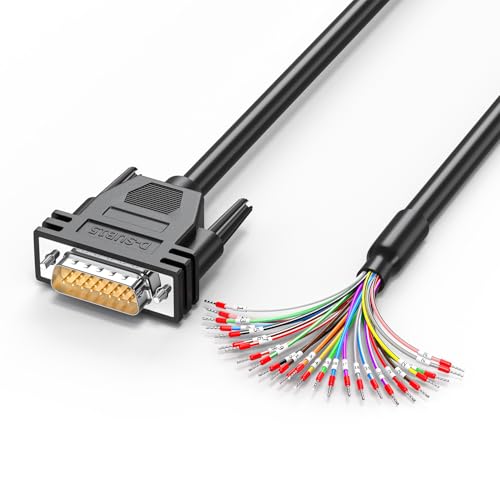 JUXINICE HDB26-Stecker auf blanken Draht mit Kabelmarkierung, 1,5 m, D-SUB 26-poliger Stecker, RS232 doppelt geschirmtes Verlängerungskabel, 3 Reihen, 26-poliges serielles Verlängerungskabel für JUXINICE HDB26-Stecker auf blanken Draht mit Kabelmarkierung, 1,5 m, D-SUB 26-poliger Stecker, RS232 doppelt geschirmtes Verlängerungskabel, 3 Reihen, 26-poliges serielles Verlängerungskabel für von JUXINICE