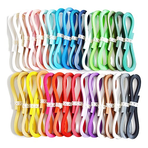 JUYA Quilling-Streifen-Set von TANT Paper, 32 Farben, 1280 Streifen, 39 cm Länge, 116 GSM (Breite 10 mm) von JUYA