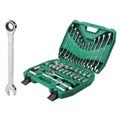 37-teiliges Ratschenschlüssel-Set, 1,27 cm (1/2 Zoll) Antrieb, Schraubendreher-Bit, Reparatur, Handwerkzeug mit Tragetasche, Ratschen-Set von JUYAXIN