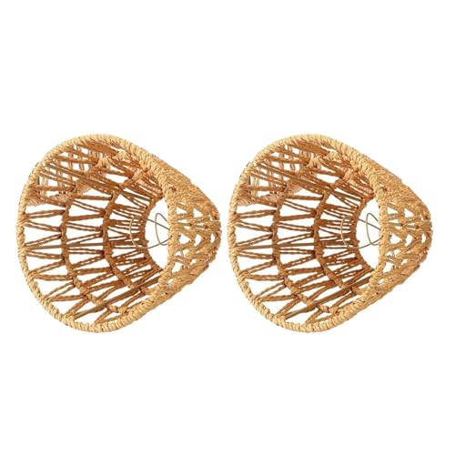 Handgefertigte gewebte Lampenschirme, einfache Installation, Deckenleuchte, Stoffstruktur, perfekt für Innenbeleuchtung, Lichtabdeckung von JUYAXIN