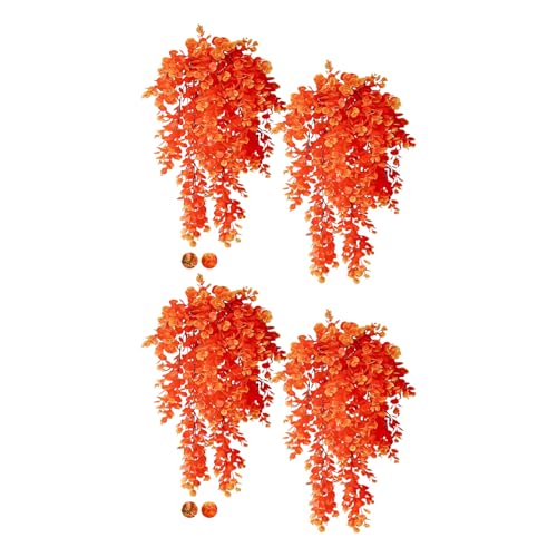 JUYAXIN Künstliche Eukalyptus-Stiel im Herbstton, drehbar, künstliche Grünpflanze, sichere Herbst-Thema, Kunstpflanze für Kinder und Haustiere, realistische, runde Eukalyptuspflanzen von JUYAXIN