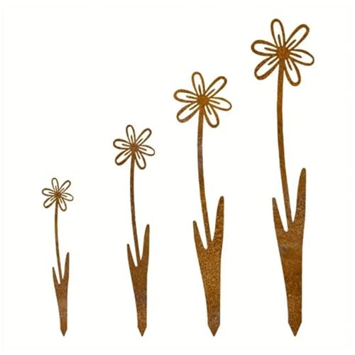 Traditioneller Eisen-Blumenstecker, wetterbeständig, Dekoration und Ferienhofkunst für einfache Verwendung im Freien, Retro-Gartenstecker von JUYAXIN