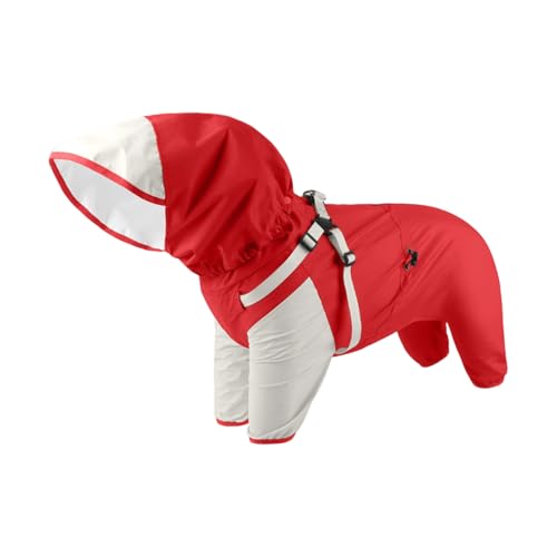 Waterprevent Hunde-Regenjacken mit verstellbaren Kapuzen, winddichtes Design, Regenjacken für kleine bis große Rassen, Outdoor-Kleidung, Outdoor-Hunde-Regenbekleidung von JUYAXIN