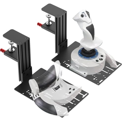 JUYEER Desk Mount Compatible with Thrustmaster T - Flight Hotas One, T - Flight Hotas 4, T - Flight Hotas X, T.flight Stick X, Sol-R2 HOSAS, Farmstick, TCA Quadrant Boeing Edition and so on (2 pack) von JUYEER