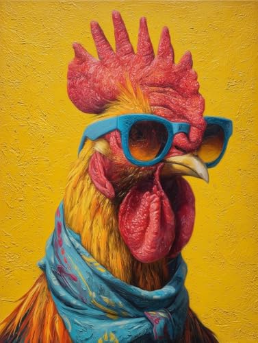 JUYIYUANFUZH Stickset Erwachsene Kreuzstich Stickpackungen Bilder 11CT Arbeitsplatz Huhn B Kreuzstich Set FüR AnfäNger Basteln Erwachsene40×50Cm von JUYIYUANFUZH